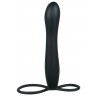 Черная насадка для мужчин с подхватом мошонки - 15 см., фото
