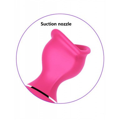 Розовый вакуумный стимулятор клитора Lip Love фото 3