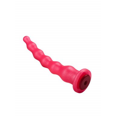 Розовый удлинённый анальный стимулятор с шариками - 22 см. фото 4