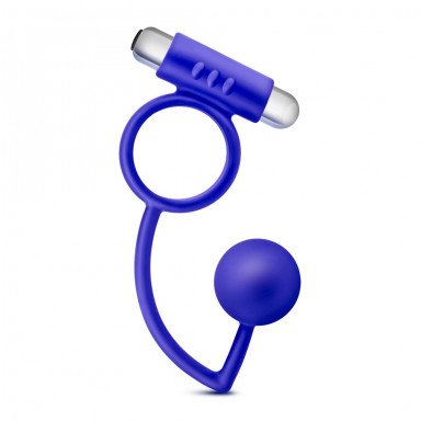 Синее эрекционное кольцо Penetrator Anal Ball with Vibrating Cock Ring, фото