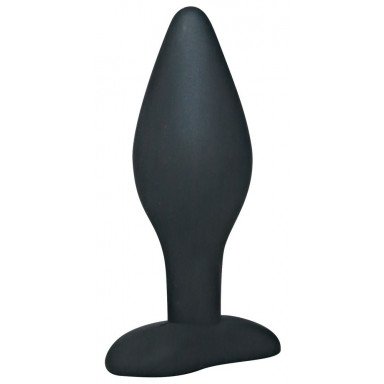 Чёрный анальный стимулятор Silicone Butt Plug Large - 12 см. фото 2